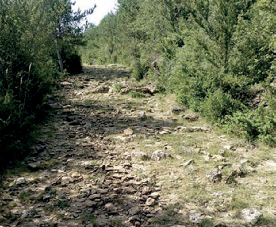 Calzada romana en Castiello de Jaca