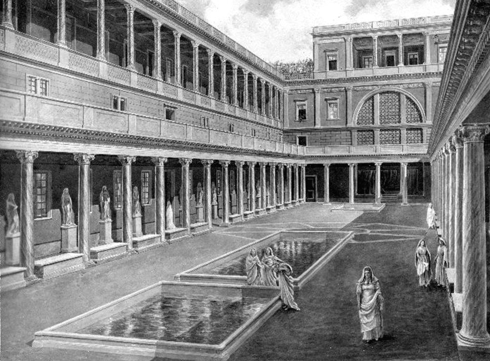 Amplio edificio de varios pisos cuyos vestigios, al igual que los del Templo de Vesta, datan de finales del siglo II.